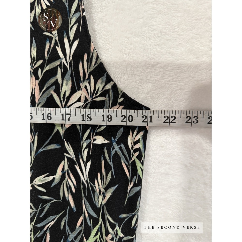 J. Jill Wearever Sleeveless Tunic Women Botanical Leaf Print Black XL - Picture 6 of 10